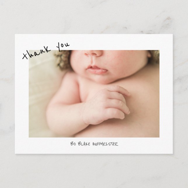 Nouvelle police mignonne pour bébé Merci Carte pos (Devant)