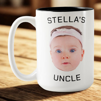 Nouvelle Tasse Cadeau Oncle, Personnalisé Baby Fac