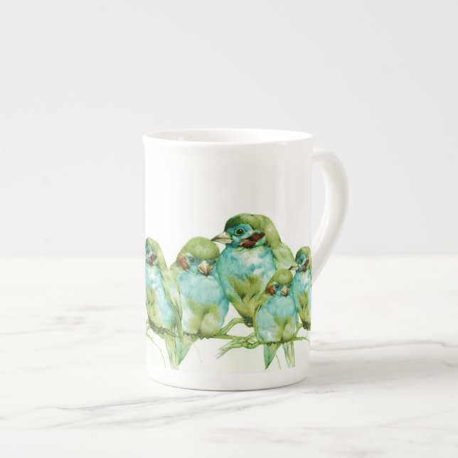 NOUVELLE TASSE D'INSÉPARABLE DE PORCELAINE TENDRE (Devant droit)