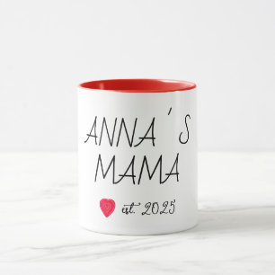 Nouvelle tasse maman, coeur rouge