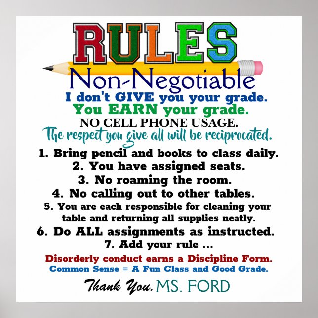 Nouvelle version Affiche de l'enseignant de l'écol (Devant)