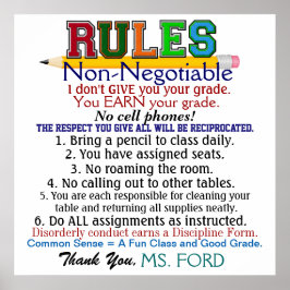 Nouvelle version Affiche de l'enseignant de l'écol