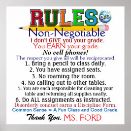 Nouvelle version Affiche de l'enseignant de l'écol