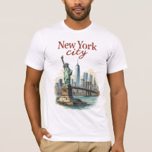 Nouvelle Ville de York – T-Shirt Iconique Statue &