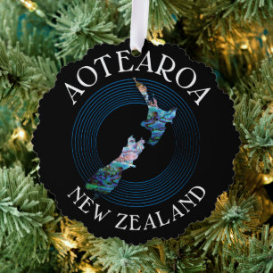 NOUVELLE-ZÉLANDE CARTE PAUA CHRISTMAS ORNAMENT
