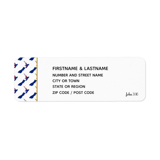 NOUVELLE-ZÉLANDE John 3:16 Sticker Adresse de reto (Devant)