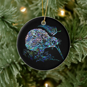 NOUVELLE-ZÉLANDE KIWI PAUA ORNEMENT DE NOËL