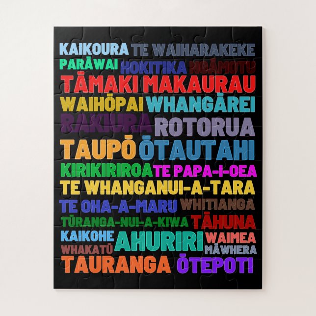 Nouvelle-Zélande Villes, Villes et lieux Puzzle (Vertical)