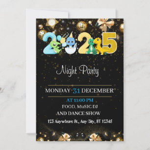 NOUVELLES ANNÉES INVITATION DU PARTI OR NOIR