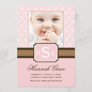 Nouvelles cartes de faire-part de bébé