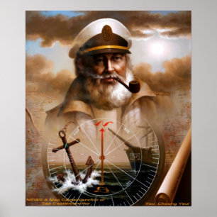NOUVELLES et carte Poster du capitaine/ancre ou du
