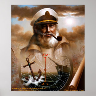 NOUVELLES et carte Poster du capitaine/ancre ou du