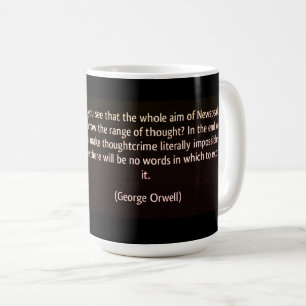 NOUVELLES ET LA POLICE PENSÉE (ORWELL)2 MUG CAFÉ