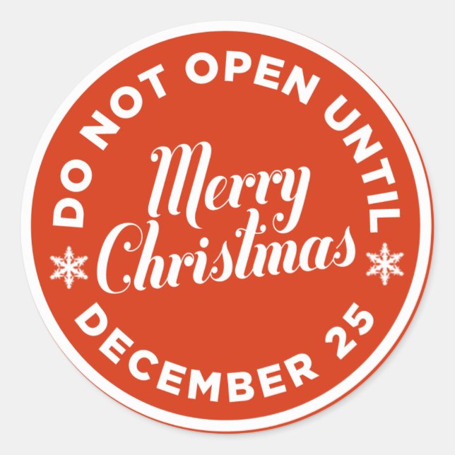 N'Ouvre Pas Jusqu'À Stickers Cadeaux De Noël (Devant)