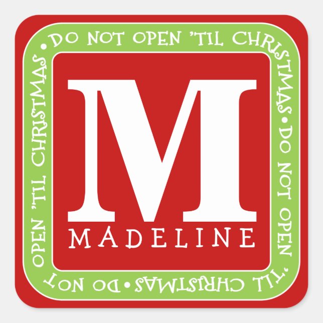 N'Ouvrez Pas Jusqu'À Noël Personnaliser Sticker Ca (Devant)