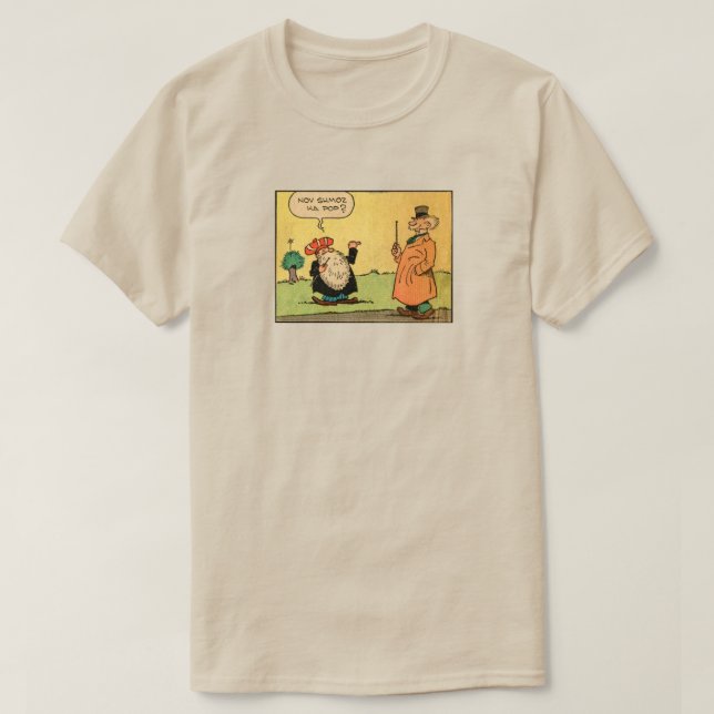 "Nov Shmoz Ka Pop?" Hitchhiker-Shirt T-Shirt (Design vorne)