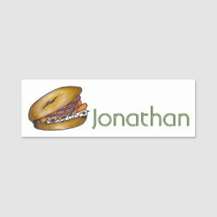 Nova Bagel Jüdisches Deli Cuisine Lox Onions Namensschild