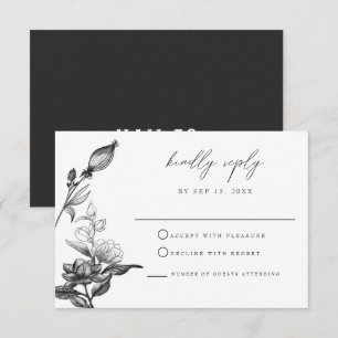 NOVA Elegant Gothic Halloween Floral RSVP Card Einladung