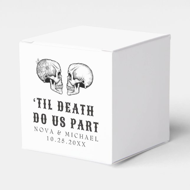 NOVA Gothic Floral Skull Til Death Wedding Geschenkschachtel (Vorderseite)