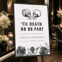 NOVA Gothic Floral Skull Til Death Wedding Willkom