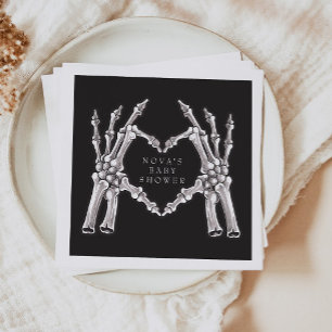 NOVA Halloween Skeleton Heart Hands Baby Dusche Serviette