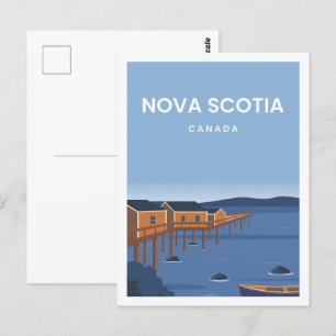 Nova Scotia Canada Travel Place Illustration Postkarte