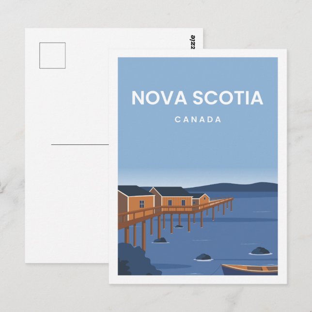 Nova Scotia Canada Travel Place Illustration Postkarte (Vorne/Hinten)