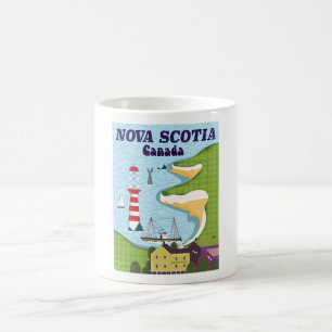 Nova Scotia Canada Vintage Reiseplakat Kaffeetasse