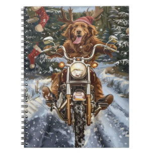 Nova Scotia Dog Riding Motorrad Weihnachten Notizblock