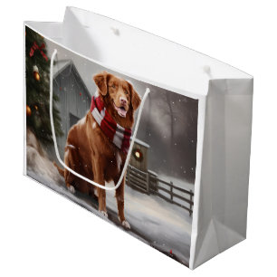 Nova Scotia Duck Toller Dog Schnee Weihnachten Große Geschenktüte