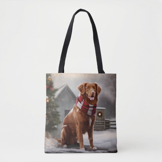 Nova Scotia Duck Toller Dog Schnee Weihnachten Tasche (Vorderseite)