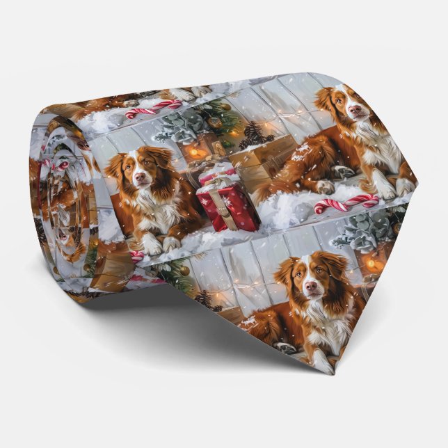 Nova Scotia Duck Toller Dog Weihnachtsfest Krawatte (Gerollt)