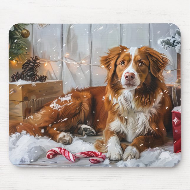 Nova Scotia Duck Toller Dog Weihnachtsfest Mousepad (Vorne)