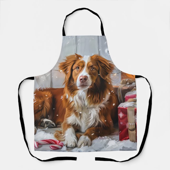 Nova Scotia Duck Toller Dog Weihnachtsfest Schürze (Vorderseite)