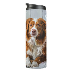 Nova Scotia Duck Toller Dog Weihnachtsfest Thermosbecher