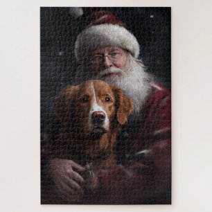 Nova Scotia Duck Toller mit dem Weihnachtsmann fei