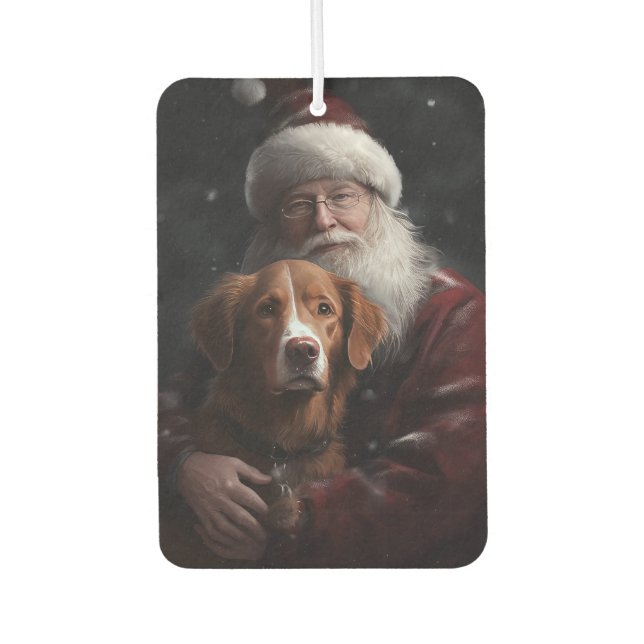 Nova Scotia Duck Toller mit dem Weihnachtsmann fei Autolufterfrischer (Vorderseite)