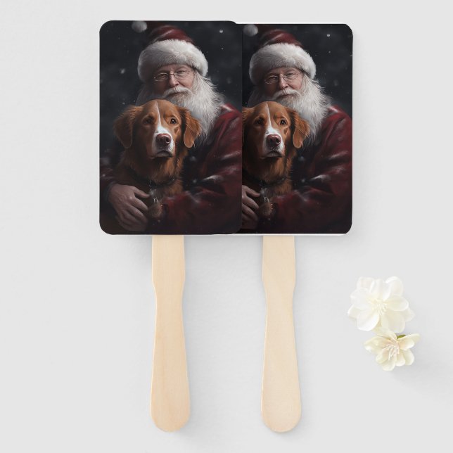 Nova Scotia Duck Toller mit dem Weihnachtsmann fei Fächer (Vorne und Hinten)