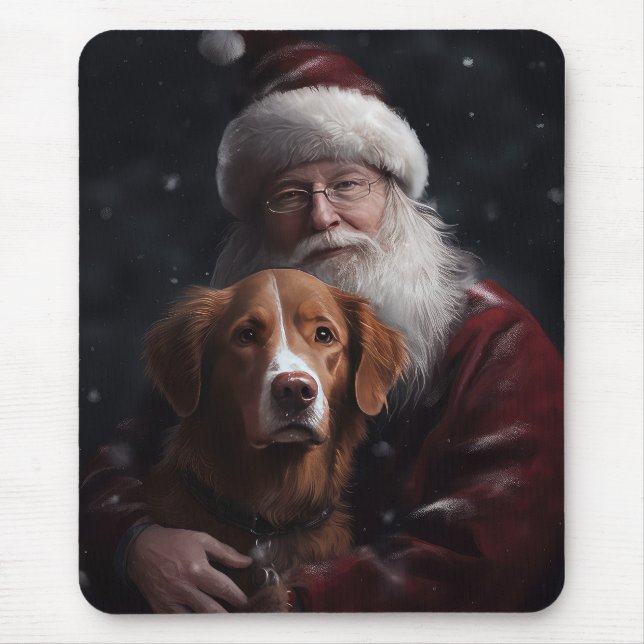 Nova Scotia Duck Toller mit dem Weihnachtsmann fei Mousepad (Vorne)