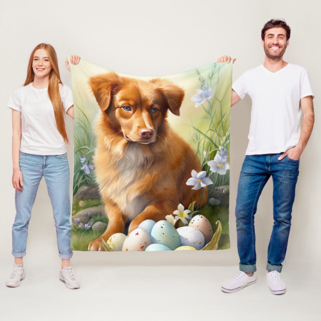 Nova Scotia Duck Toller mit Ostereiern Urlaub Fleecedecke (Beispiel)