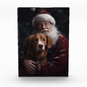 Nova Scotia Duck Toller mit Santa Claus Weihnachts Fotoblock
