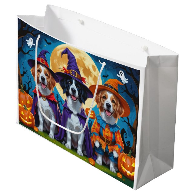 Nova Scotia Duck Toller Pumpkin Halloween Funny Große Geschenktüte (Vorderseite Schrägansicht)