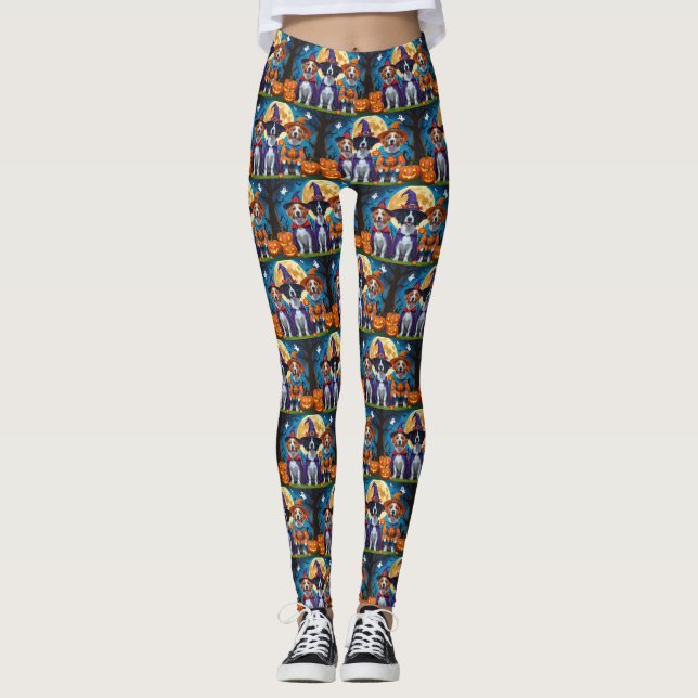 Nova Scotia Duck Toller Pumpkin Halloween Funny Leggings (Vorderseite)