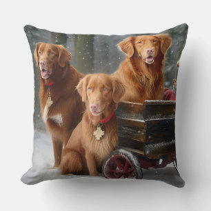 Nova Scotia Duck Toller Retriever Schnee-Schlitten Kissen