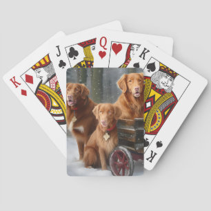 Nova Scotia Duck Toller Retriever Schnee-Schlitten Spielkarten