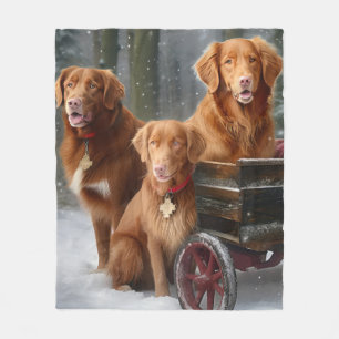 Nova Scotia Duck Toller Retriever Snowy Sleigh Fleecedecke