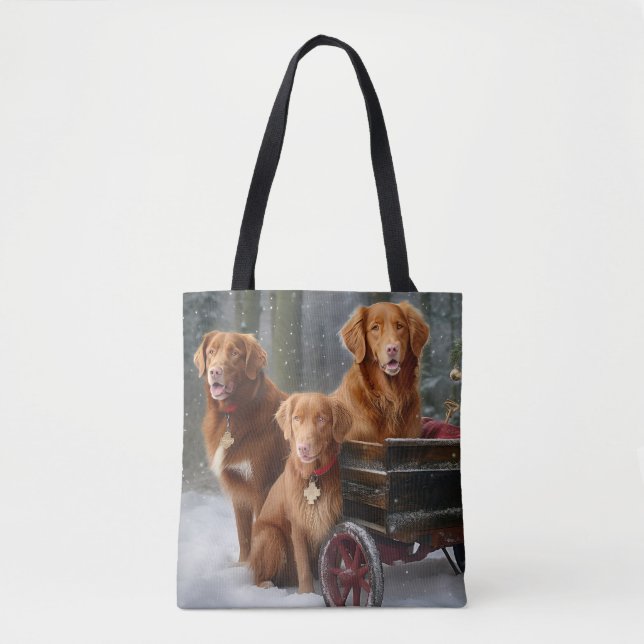 Nova Scotia Duck Toller Retriever Snowy Sleigh Tasche (Vorderseite)