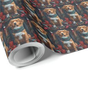 Nova Scotia Duck Toller Weihnachtsgeschenke Kamin Geschenkpapier