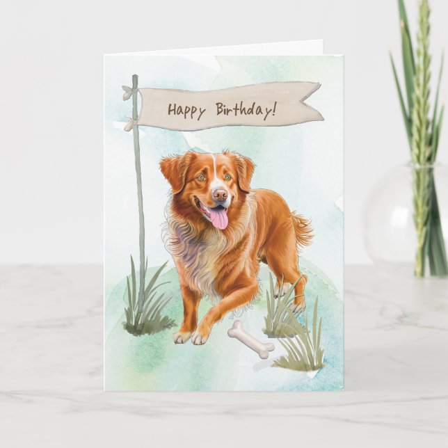 Nova Scotia Duck Tolling Retriever Birthday Sign Karte (Vorderseite)