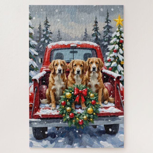 Nova Scotia Duck Tolling Retriever Christmas Red (Vertikal)